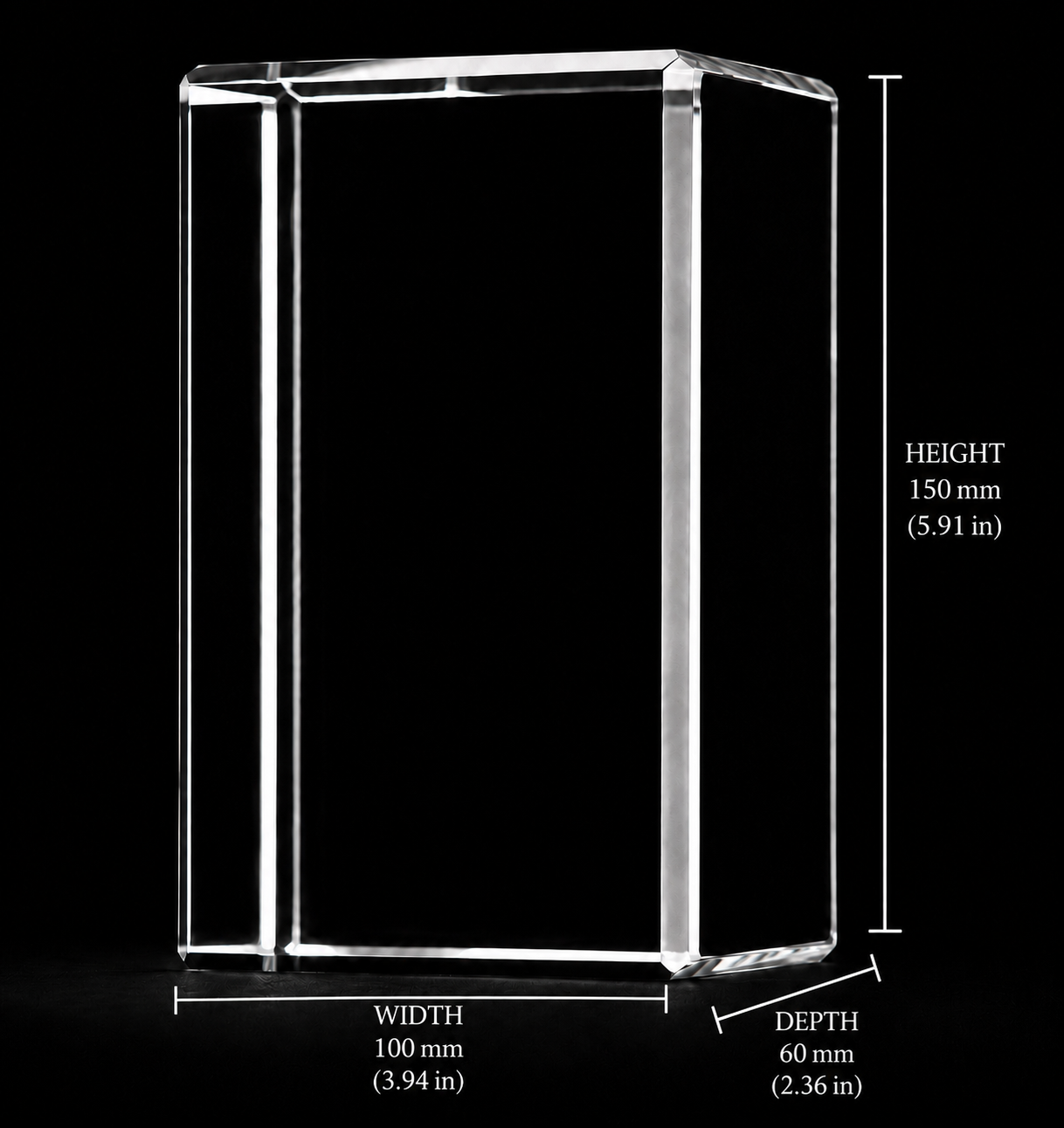 100 x 60 x 150mm Personalized Crystal Keepsake